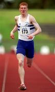 29 June 2001; David McCarthy of Le Cheile AC competing in the men's 400m during the Dublin International Athletics meet at Morton Stadium in Santry, Dublin. Photo by Ray McManus/Sportsfile
