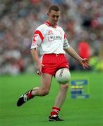 8 July 2001; Gerard Cavlan of Tyrone during the Bank of Ireland Ulster Senior Football Championship Final match between Tyrone and Cavan at St Tiernach's Park in Clones, Monaghan. Photo by Damien Eagers/Sportsfile
