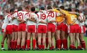 8 July 2001; The Tyrone team huddle prior to the Bank of Ireland Ulster Senior Football Championship Final match between Tyrone and Cavan at St Tiernach's Park in Clones, Monaghan. Photo by Damien Eagers/Sportsfile