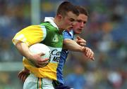 15 July 2001; David Egan of Offaly in action against David Galvin of Dublin during the Leinster Minor Football Championship Final match between Dublin and Offaly in Croke Park, Dublin. Photo by David Maher/Sportsfile