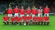 15 July 2001; The Cork team prior to the Munster Minor Football Championship Final match between Cork and Kerry in Pairc Ui Chaoimh in Cork. Photo by Ray McManus/Sportsfile
