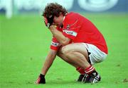 15 July 2001; A dejected Owen Sexton of Cork after the Bank of Ireland Munster Senior Football Championship Final match between Cork and Kerry in Pairc Ui Chaoimh in Cork. Photo by Ray McManus/Sportsfile