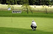 27 June 2001; Defending Champion Patrik Sjoland of Sweden lines up a putt on the fourth green during the Pro Am ahead of the Murphy's Irish Open Golf Championship at Fota Island Golf Club in Fota Island, Cork. Photo by Brendan Moran/Sportsfile