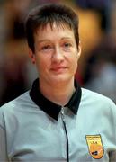 25 January 1998; Referee Denise Rice prior to the Sprite Women's Senior National Cup Final between Snowcream Waterford Wildcats and Opennet Naomh Mhuire at the National Basketball Arena in Tallaght, Dublin. Photo by Brendan Moran/Sportsfile