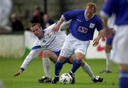 21 July 2001; Layton Maxwell of Cardiff City in action against Shane Harte of Athlone Town during the pre-season friendly match between Athlone Town v Cardiff City at St Mel's Park in Athline, Westmeath. Photo by David Maher/Sportsfile