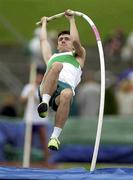 21 July 2001; David Donegan of Kilmore Raheny AC on his way to clearing 4.20 metres in the men's pole vault final on Day One of the AAI National Track and Field Championships of Ireland at Morton Stadium in Santry, Dublin. Photo by Brendan Moran/Sportsfile
