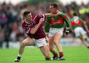 21 July 2001; David O'Shaughnessy of Westmeath tussles with David Brady of Mayo during the Bank of Ireland All-Ireland Senior Football Championship Qualifier Round 4 match between Mayo and Westmeath at Dr. Hyde Park in Roscommon. Photo by Damien Eagers/Sportsfile
