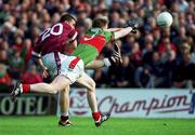 21 July 2001; Des Dolan of Westmeath in action against Kevin Cahill of Mayo during the Bank of Ireland All-Ireland Senior Football Championship Qualifier Round 4 match between Mayo and Westmeath at Dr. Hyde Park in Roscommon. Photo by David Maher/Sportsfile