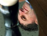 21 July 2001; Former Republic of Ireland internationals Andy Townsend is reflected in a table during a Republic of Ireland Italia 90 squad reunion in the Guinness Storehouse in Dublin. Photo by Brian Lawless/Sportsfile