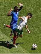 26 June 2016; Shane Long of Republic of Ireland is fouled inside the penalty area by Paul Pogba of France during the first half of the UEFA Euro 2016 Round of 16 match between France and Republic of Ireland at Stade des Lumieres in Lyon, France. Photo by Sportsfile
