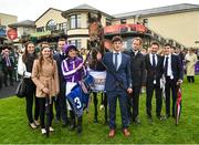 26 June 2016; Jockey Ryan Moore and the winning connections of Sir Isaac Newton after winning the Finlay Volvo International Stakes at the Curragh Racecourse in the Curragh, Co. Kildare. Photo by Cody Glenn/Sportsfile