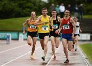 26 June 2016; Conor Duffy of Glaslough Harriers A.C., second from left, on his way to winning the Men's 5000m ahead of Colm Sheahan, left, and Conor Bradley, right, during the GloHealth National Senior Track & Field Championships at Morton Stadium in Santry, Co Dublin. Photo by Sam Barnes/Sportsfile