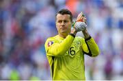 26 June 2016; Shay Given of the Republic of Ireland applauds the travelling Irish support after defeat to France in the UEFA Euro 2016 Round of 16 match between France and Republic of Ireland at Stade des Lumieres in Lyon, France. Photo by Stephen McCarthy/Sportsfile