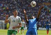 26 June 2016; Jon Walters of Republic of Ireland challenges Patrice Evra of France during the UEFA Euro 2016 Round of 16 match between France and Republic of Ireland at Stade des Lumieres in Lyon, France. Photo by David Maher/Sportsfile