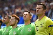 26 June 2016; The Republic of Ireland bench, from right, Shay Given, Robbie Keane and Stephen Quinn during the UEFA Euro 2016 Round of 16 match between France and Republic of Ireland at Stade des Lumieres in Lyon, France. Photo by Stephen McCarthy/Sportsfile
