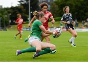 25 June 2016; Alison Miller of Ireland scores her side's third try of the match during the World Rugby Women's Sevens Olympic Repechage Quarter Final match between Ireland and Tunisia at UCD Sports Centre in Belfield, Dublin. Photo by Seb Daly/Sportsfile