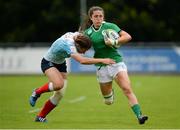 26 June 2016; Amee Leigh Murphy Crowe of Ireland is tackled by Ekaterina Kazakova of Russia during the World Rugby Women's Sevens Olympic Repechage Semi Final match between Russia and Ireland at UCD Sports Centre in Belfield, Dublin. Photo by Seb Daly/Sportsfile