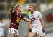 26 June 2016; Tommy Moolick of Kildare reacts after missing a scoring chance as Francis Boyle of Westmeath looks on during the Leinster GAA Football Senior Championship Semi-Final match between Kildare and Westmeath at Croke Park in Dublin. Photo by Piaras Ó Mídheach/Sportsfile