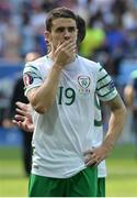 26 June 2016; Robbie Brady of Republic of Ireland at the end of the UEFA Euro 2016 Round of 16 match between France and Republic of Ireland at Stade des Lumieres in Lyon, France. Photo by David Maher/Sportsfile