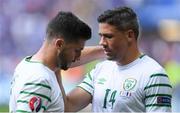 26 June 2016; Jon Walters, right, and Shane Long of Republic of Ireland following the UEFA Euro 2016 Round of 16 match between France and Republic of Ireland at Stade des Lumieres in Lyon, France. Photo by Stephen McCarthy/Sportsfile
