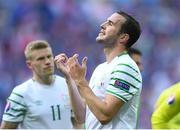 26 June 2016; John O'Shea of Republic of Ireland following the UEFA Euro 2016 Round of 16 match between France and Republic of Ireland at Stade des Lumieres in Lyon, France. Photo by Stephen McCarthy/Sportsfile