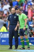 26 June 2016; Republic of Ireland manager Martin O'Neill, left, and assistant manager Roy Keane during the UEFA Euro 2016 Round of 16 match between France and Republic of Ireland at Stade des Lumieres in Lyon, France. Photo by Stephen McCarthy/Sportsfile