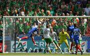 26 June 2016; Antoine Griezmann of France scores his side's first goal of the game during the UEFA Euro 2016 Round of 16 match between France and Republic of Ireland at Stade des Lumieres in Lyon, France. Photo by Stephen McCarthy/Sportsfile