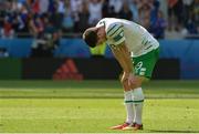 26 June 2016; Robbie Brady of Republic of Ireland after the final whistle in the UEFA Euro 2016 Round of 16 match between France and Republic of Ireland at Stade des Lumieres in Lyon, France. Photo by David Maher/Sportsfile