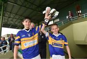 26 June 2016; Castleknock, Dublin, captain's Alex Watson and Daniel Murphy lift the cup after the win against Termon, Co. Donegal, during the John West Féile Peile na nÓg Division 1 Final at Austin Stack Park in Tralee, Co Kerry. Photo by Matt Browne/Sportsfile