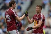 26 June 2016; Darragh Daly, left, and Ger Egan of Westmeath celebrate after the Leinster GAA Football Senior Championship Semi-Final match between Kildare and Westmeath at Croke Park in Dublin. Photo by Piaras Ó Mídheach/Sportsfile