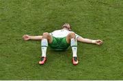 26 June 2016; Shane Long of Republic of Ireland dejected after defeat to France in the UEFA Euro 2016 Round of 16 match between France and Republic of Ireland at Stade des Lumieres in Lyon, France. Photo by Sportsfile