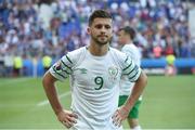 26 June 2016; Shane Long of Republic of Ireland dejected after defeat to France in the UEFA Euro 2016 Round of 16 match between France and Republic of Ireland at Stade des Lumieres in Lyon, France. Photo by David Maher/Sportsfile