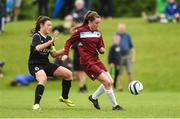 26 June 2016; Sadhbh Doyle of Galway and District League in action against Tiegan Ruddy of Metropolitan Girls League during their FAI U16 Gaynor Cup Final at University of Limerick in Limerick. Photo by Diarmuid Greene/Sportsfile