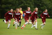26 June 2016; Galway and District League players run to celebrate with goalkeeper Karen Connolly after defeating Metropolitan Girls League in a penalty shootout in their FAI U16 Gaynor Cup Final at University of Limerick in Limerick. Photo by Diarmuid Greene/Sportsfile