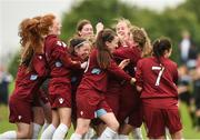 26 June 2016; Galway and District League players celebrate after defeating Metropolitan Girls League in a penalty shootout in their FAI U16 Gaynor Cup Final at University of Limerick in Limerick. Photo by Diarmuid Greene/Sportsfile