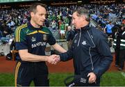 26 June 2016; Meath manager Mick O'Dowd and Dublin manager Jim Gavin shakes hands after the game the Leinster GAA Football Senior Championship Semi-Final match between Dublin and Meath at Croke Park in Dublin. Photo by Oliver McVeigh/Sportsfile