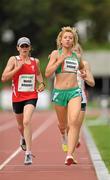 7 August 2010; Amy O' Donoghue, Athletics Ireland, leads Ffion Price, left, Wales, during the U-18 Womens 1500m. Celtic Games Track and Field, Athlone 2010, Athlone Institute of Technology, Athlone, Co. Westmeath. Picture credit: Barry Cregg / SPORTSFILE