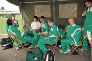 7 August 2010; Athletics Ireland athletes relax before the days action begins. Celtic Games Track and Field, Athlone 2010, Athlone Institute of Technology, Athlone, Co. Westmeath. Picture credit: Barry Cregg / SPORTSFILE