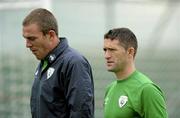9 August 2010; Republic of Ireland captain Robbie Keane, right, and Richard Dunne at the end of squad training ahead of their international friendly against Argentina on Wednesday. Republic of Ireland squad training, Gannon Park, Malahide, Dublin. Picture credit: David Maher / SPORTSFILE