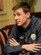 9 August 2010; Owen Garvan, Republic of Ireland U21, speaking during a press conference ahead of their international friendly against Estonia on Tuesday. Republic of Ireland Under 21 Press Conference, D4 Berkeley Hotel, Dublin. Picture credit: David Maher / SPORTSFILE