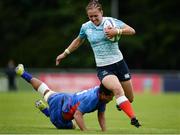 25 June 2016; Marina Petrova of Russia evades the tackle by Apaula Kerisiano Enesi of Samoa during the World Rugby Women's Sevens Olympic Repechage Pool A match between Russia and Samoa at UCD Sports Centre in Belfield, Dublin. Photo by Seb Daly/Sportsfile