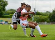 25 June 2016; Saoussen Dellagi of Tunisia scores a try during the World Rugby Women's Sevens Olympic Repechage Pool B match between Venezuela and Tunisia at UCD Sports Centre in Belfield, Dublin. Photo by Seb Daly/Sportsfile