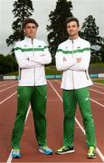 27 June 2016; Ireland's Declan Murray and Thomas Barr in attendance at the announcement of the 2016 European Track & Field Championships Team at Morton Stadium in Santry, Co Dublin. Photo by Sam Barnes/Sportsfile