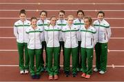 27 June 2016; In attendance at the announcement of the 2016 European Track & Field Championships Team are, from left, Sinead Denny, Sarah Murray, Sara Treacy, Kerry O’Flaherty, Ciara Mageean, Amy Foster, Tori Pena, Michelle Finn and Phil Healy. Morton Stadium in Santry, Co Dublin. Photo by Sam Barnes/Sportsfile