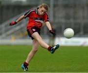 26 June 2016; Deirbhle Lynch, Killygarry, Co. Cavan in action against Kilcullen, Co. Kildare during the John West Féile Peile na nÓg Division 2 Girls Final at Austin Stack Park in Tralee, Co Kerry. Photo by Matt Browne/Sportsfile