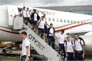 27 June 2016; The Republic of Ireland squad on their arrival back from UEFA Euro 2016 on CityJet's new Superjet. CityJet is the official partner to the FAI. Dublin Airport, Dublin. Photo by Piaras Ó Mídheach/Sportsfile