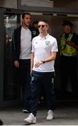 27 June 2016; Robbie Keane of Republic of Ireland arrives to talk to supporters during their return from UEFA Euro 2016 in France at Dublin Airport, Dublin. Photo by Seb Daly/Sportsfile
