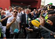 27 June 2016; Robbie Keane of Republic of Ireland talks to the gathered press and supporters during their return from UEFA Euro 2016 in France at Dublin Airport, Dublin. Photo by Seb Daly/Sportsfile