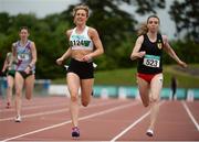 25 June 2016; Susan Scallan of Raheny Shamrock A.C., left, and Claire Mooney of Naas A.C., competing in the Womens 400m Heat 1 during the GloHealth National Senior Track & Field Championships at Morton Stadium in Santry, Co Dublin. Photo by Sam Barnes/Sportsfile