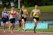 25 June 2016; Kieth Fallon of Galway City Harriers A.C., Eoin Everard of Kilkenny City Harriers and Michael Dyer of North Down A.C., competing in the Mens 1500m Heat 1 during the GloHealth National Senior Track & Field Championships at Morton Stadium in Santry, Co Dublin. Photo by Sam Barnes/Sportsfile